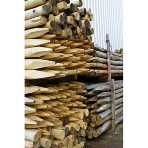 Kastanjepalen,200 cm dia 8/10 gepunt -